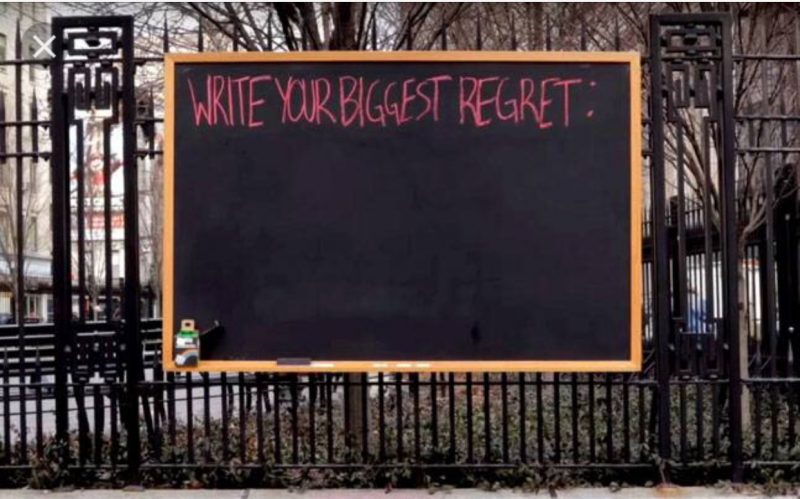 love life regrets chalkboard